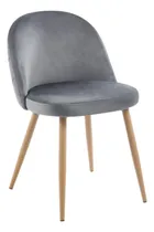 Comprar Silla Thea Gris Tulip Tapizada Chenille Acero Simil Madera