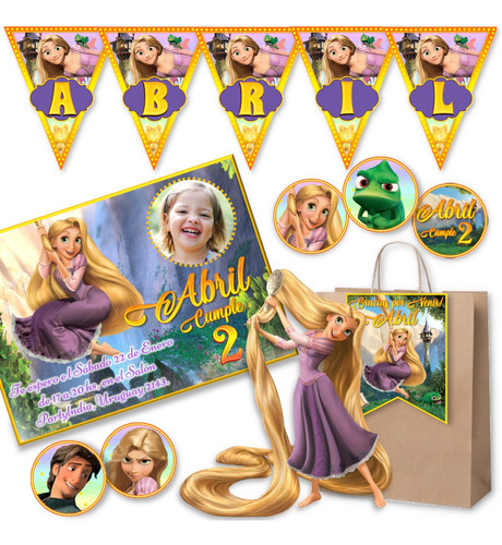 Kit Imprimible Rapunzel Invitaciones Candy Bar 100% Editable