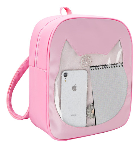 Pg6 Ff1 Candy Leather Ita Bag Mochila Clear Cat Beachshoulde