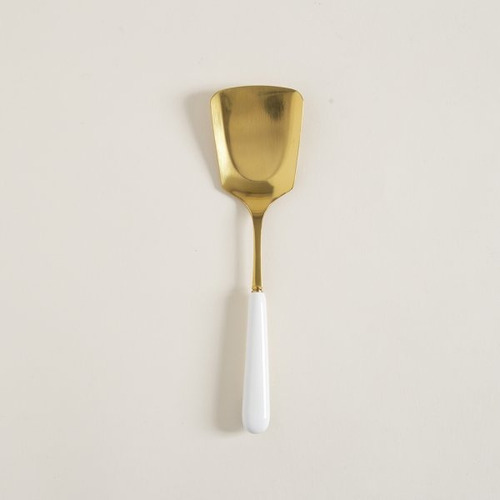 Espatula De Cocina De Acero Mango De Ceramica Blanco 24cm