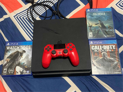 Playstation 4 Slim 500gb + Cargador + Juegos 