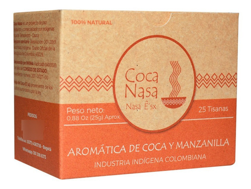 Infusión Te De Coca Y Manzanilla Natural - 25 Bolsitas