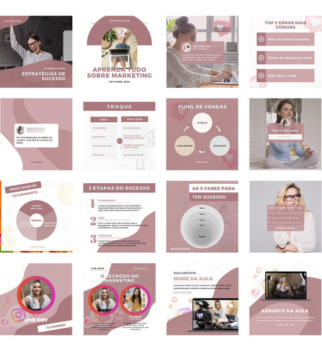 Pacote Canva Marketing Digital Arquivos 24 Artes Prontas