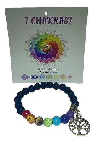 Pulsera 7 Chakras Árbol De La Vida Armonía Estabilidad Paz