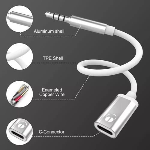 3 Cables De Audio De 3,5 Mm De Tipo C Macho A C Hembra