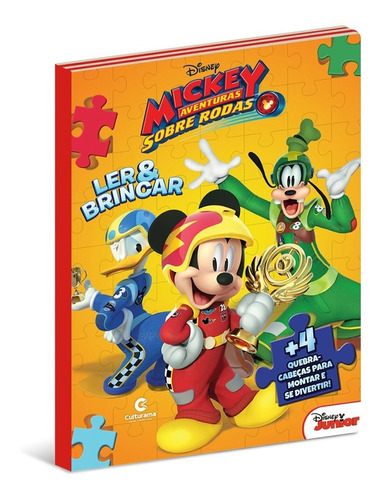 Imagem 1 de 4 de Livro Quebra Cabeça 4 Puzzle Infantil Mickey Mouse Corrida