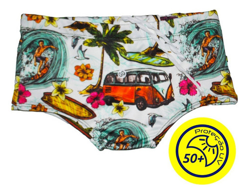 Sunga Infantil Menino Surf Perua Praia Verão Piscina Prot Uv