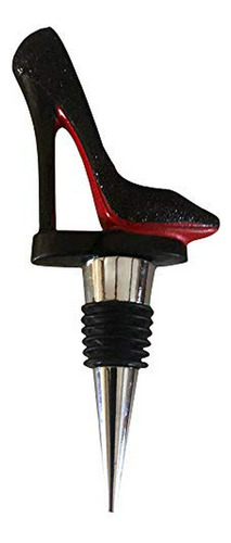 Wine Stopper - Zapato Negro Elegantes Tacones Altos De Corch