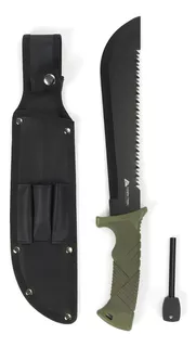 Machete Con Sierra Y Funda Pedernal Iniciador Fuego Camping