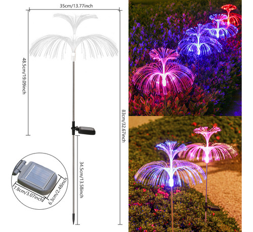 Fuente Solar De Exterior Medusa Luz De Fibra Óptica