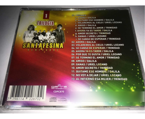 Trilogía Santafesina Remix Dalila U. Lozano G. Trinidad Cd