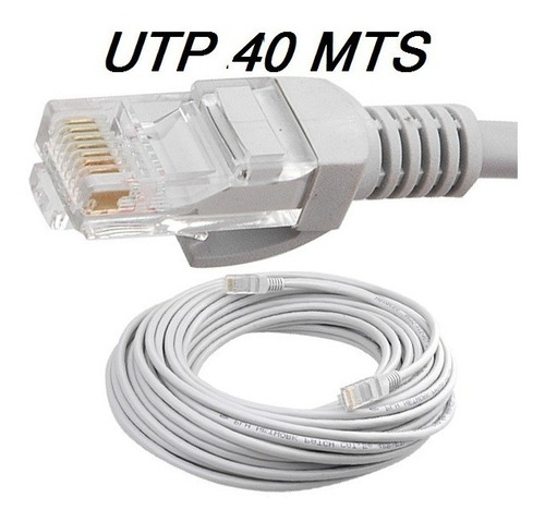 Cable Utp 40 Mts Conectores Rj 45 Para Internet Modem Router