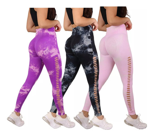 Pack 3 Calzas Deportiva Sin Costura Con Efecto Push Up