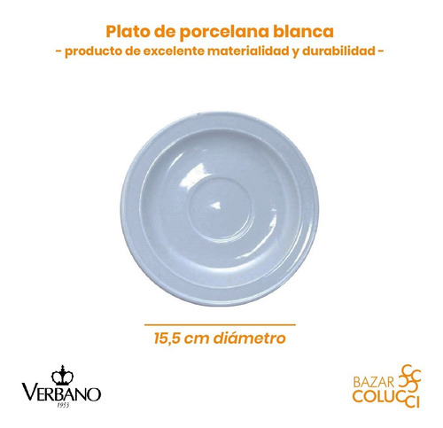 X6 Plato P/ Taza Té/desayuno Távola, Verbano-bazar Colucci