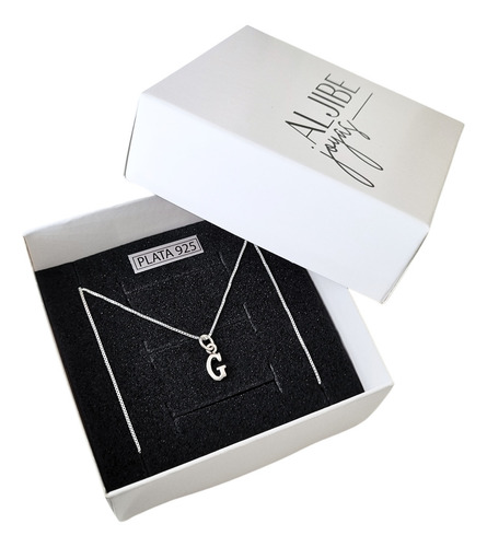 Cadena Con Mini Dije Letra Inicial G De Plata 925 Color Plateado