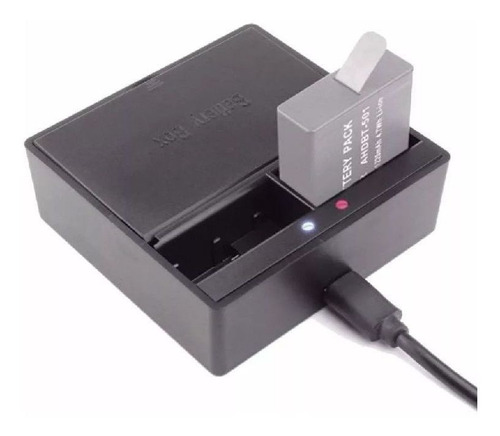Carregador Usb Duplo De Bateria Para Go Pro Hero 5 6 7 Black