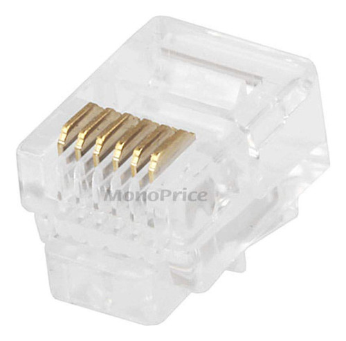 Pack De 50 Conectores Rj12 6p6c Para Cablen Red Monoprice
