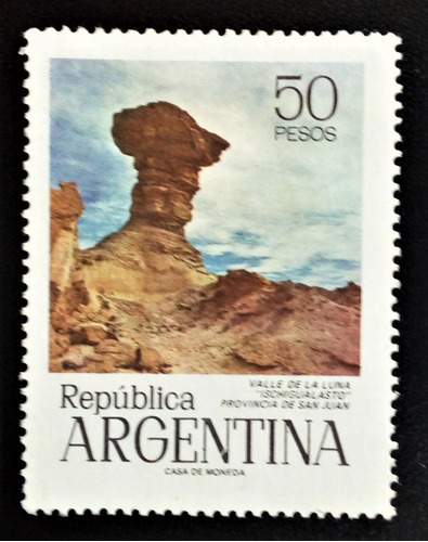 Argentina, Sello Gj 1649 V Luna 50p Casa Mon 75 Mint L16082