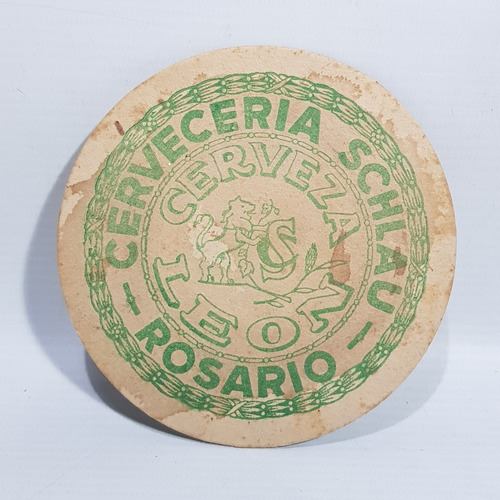 Antiguo Posavasos Cerveza Schlau Rosario Mag 62545