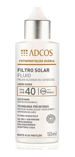 Imagem 1 de 1 de Adcos Filtro Solar Fluid Fps 40 Peles Oleosas 50ml