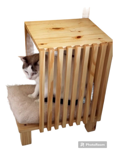 Casa Para Gato De Madera Buró Mesa Lateral De Madera