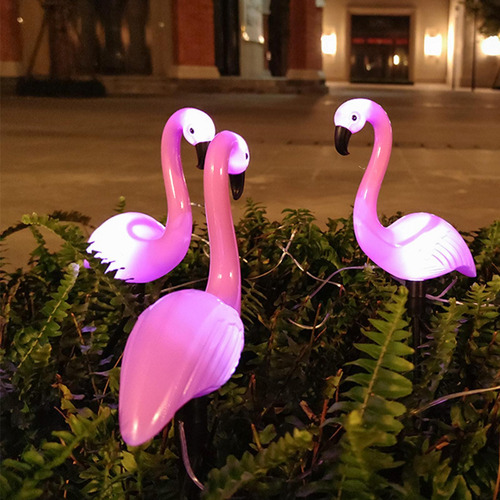 3 Piezas De Luz De Paisaje De Flamencos, Luz De Césped, Luz