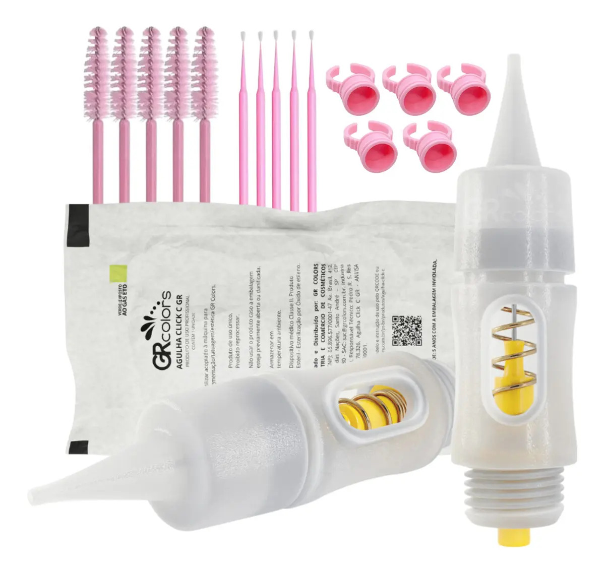 Kit 05 Agulhas Gr Colors 01 Ponta Regular 0.35mm Click-c Cor 01 Ponta Regular - 0.35mm