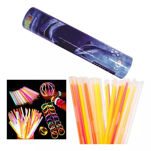 PULSERAS LUMINOSAS 200 PIEZAS FLUORESCENTES PARA FIESTA GLOW STICK