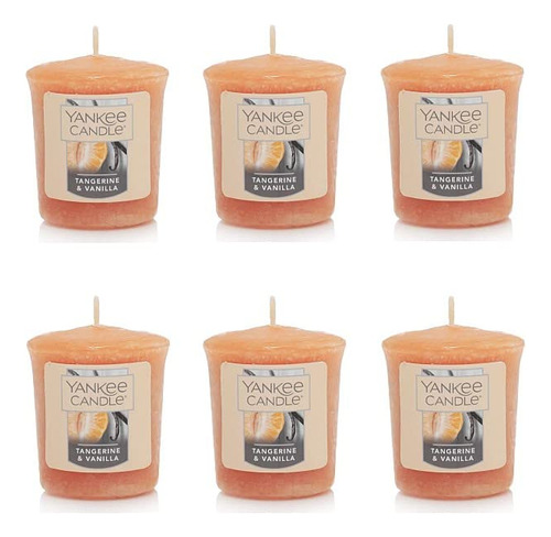 Candle Lote 6 Vela Votiva Mandarina Vainilla 1.75 Una