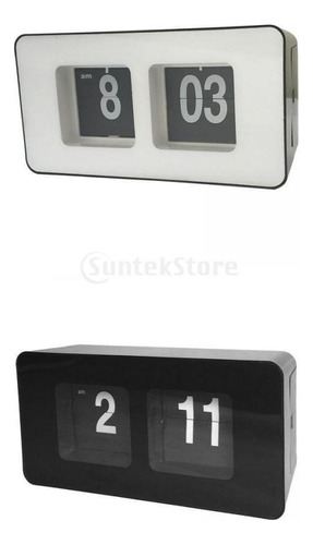 2x Retro Auto Flip Clock Simple Desk Down Page Relojes