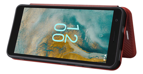 Funda Tipo Cartera De Fibra De Carbono For Teléfono Nokia