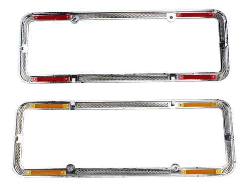 Suporte Moldura De Placa Cromado Com Refletor Para Carro Uni