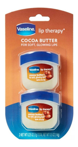 Vaseline Lip Cocoa 7g Bálsamo Para Labios Pack 2
