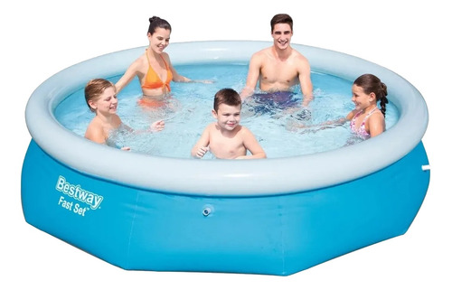 Pileta inflable redonda Bestway Fast Set 57270 de 305cm x 76cm 3638L azul