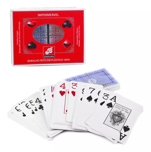 Kit 06 Baralho 100% Plástico Jogo De Cartas Profissional