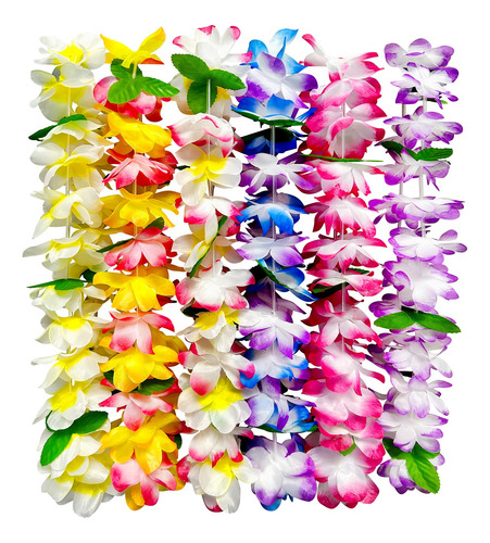 Freshdear 6 Unidades De Flores De Leis Hawaianas, Collar De