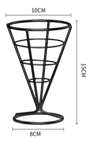 Cono Soporte Pizzas Papas Gajo Francés Acero Inoxidable