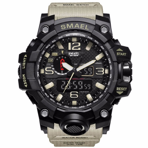 Rel?gio Digital Smael ? Prova D'?gua 1545 Montre Homme Cinza