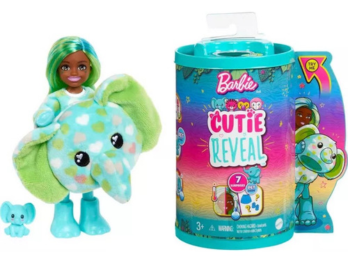 Barbie Cutie Revelar Selva Serie Chelsea Elefante Muñeca