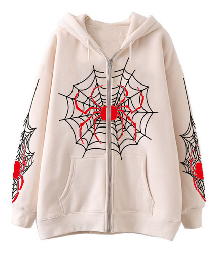 Nueva Chaqueta Con Capucha Spider Para Mujer Moda Cálida