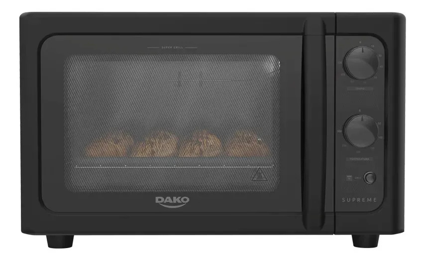 Forno De Bancada Elétrico Dako Supreme Com 44 Litros E Grill  Dourador Preto 127v