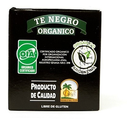 Imagen 2 de 2 de Té Negro Orgánico Hierbas Del Oasis X 25 Saquitos