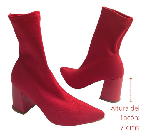 Imagen 5 de 10 de Botin Stretch Felipe Rentería Tacón 7cms Botas Mujer Moda