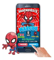 Comprar Invitación Interactiva Botón Mapa Confirmar Spiderman Chibi