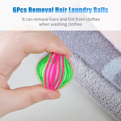 6 Bolas Recogedor De Pelo Reutilizables Para Lavar Hine