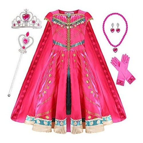 Girls Rose Arabian Princess Fancy Jasmine Disfraz Vesti...