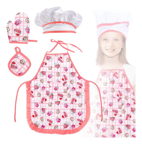 Kids Feating Play Apron Accessors Set Chef Disfraz Kids