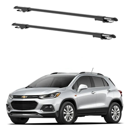 Barras Porta Equipajes Negras Chevrolet Tracker Con Barandas