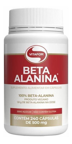 Kit 2x: Beta Alanina 500mg Vitafor 240 Cápsulas