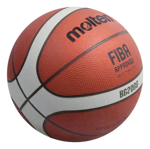 Balón Basquetbol Molten Baloncesto Bg2000 No.6 Y 7 Hule Fiba Color Naranja/Beige